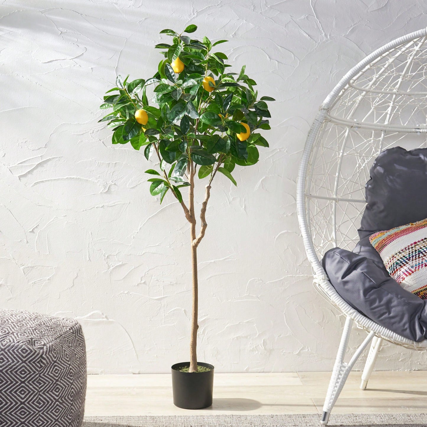 150CM Lifelike Artificial Lemon Tree – Vibrant Home Decor For A Cheerful Touch