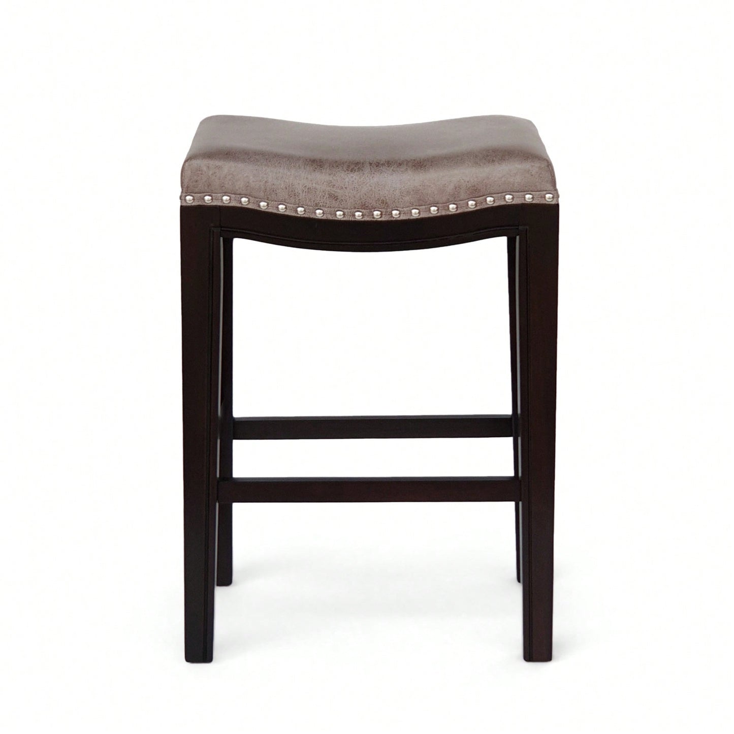 Elegant Set Of 2 Studded Counter Stools For Stylish Dining Spaces