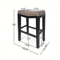Elegant Set Of 2 Studded Counter Stools For Stylish Dining Spaces