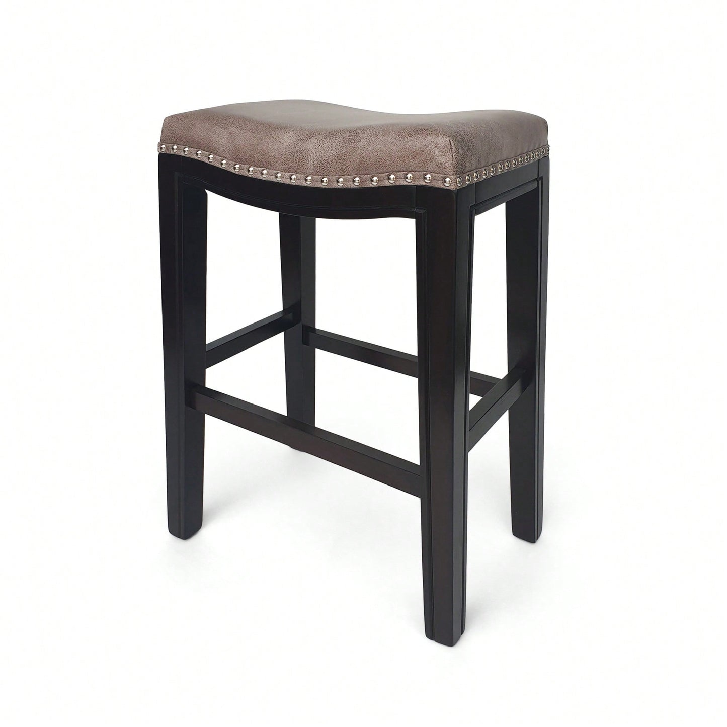 Elegant Set Of 2 Studded Counter Stools For Stylish Dining Spaces