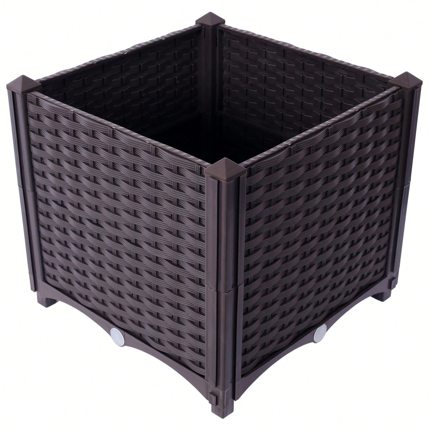 Deep Self-Watering Raised Garden Bed Planter Box For Vegetables, Flowers, Herbs, And Succulents - 15.7" X 15.7" X 14.7"