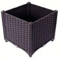 Deep Self-Watering Raised Garden Bed Planter Box For Vegetables, Flowers, Herbs, And Succulents - 15.7" X 15.7" X 14.7"