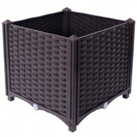 Deep Self-Watering Raised Garden Bed Planter Box For Vegetables, Flowers, Herbs, And Succulents - 15.7" X 15.7" X 14.7"