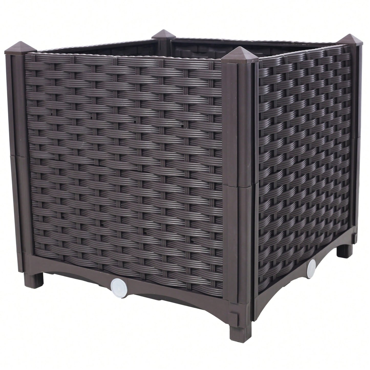 Deep Self-Watering Raised Garden Bed Planter Box For Vegetables, Flowers, Herbs, And Succulents - 15.7" X 15.7" X 14.7"