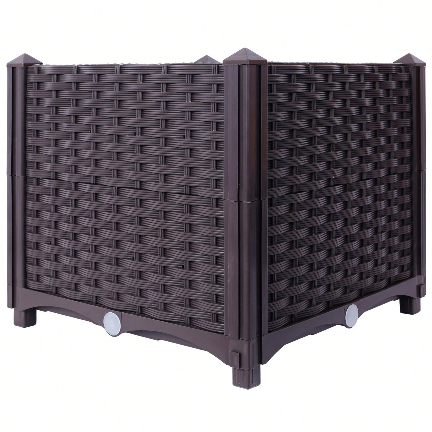 Deep Self-Watering Raised Garden Bed Planter Box For Vegetables, Flowers, Herbs, And Succulents - 15.7" X 15.7" X 14.7"