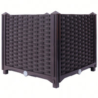 Deep Self-Watering Raised Garden Bed Planter Box For Vegetables, Flowers, Herbs, And Succulents - 15.7" X 15.7" X 14.7"