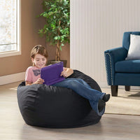 Stylish Black Bean Bag Chair - 25" X 34" X 34" For Ultimate Comfort And Relaxation