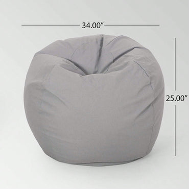 Stylish Black Bean Bag Chair - 25" X 34" X 34" For Ultimate Comfort And Relaxation