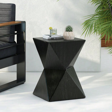 Modern Prismatic Grain Side Table With Symmetrical Design For Stylish Home Decor