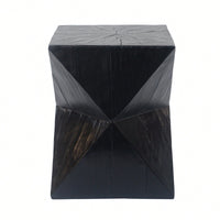 Modern Prismatic Grain Side Table With Symmetrical Design For Stylish Home Decor