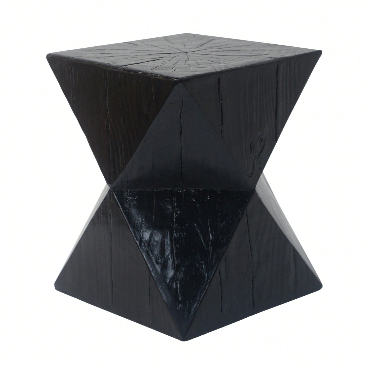 Modern Prismatic Grain Side Table With Symmetrical Design For Stylish Home Decor