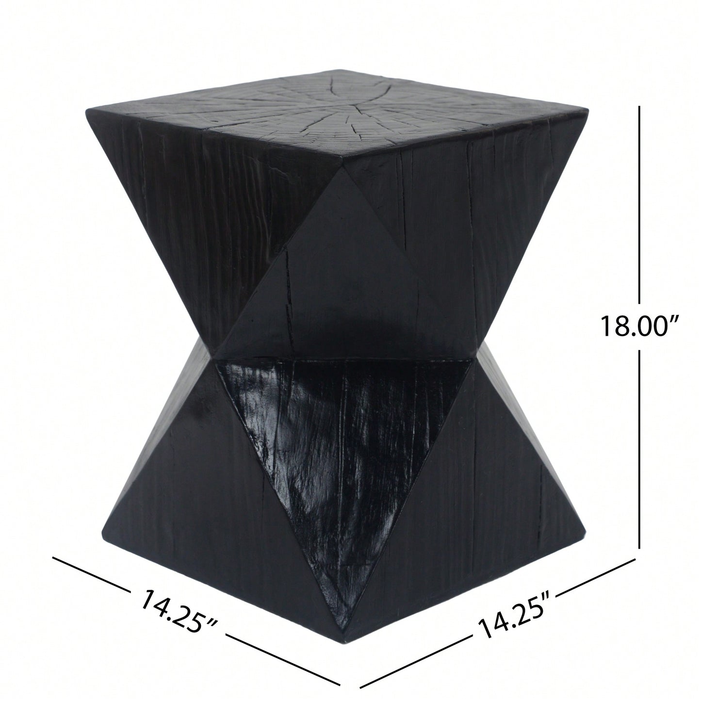 Modern Prismatic Grain Side Table With Symmetrical Design For Stylish Home Decor