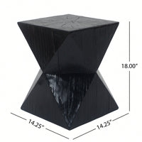 Modern Prismatic Grain Side Table With Symmetrical Design For Stylish Home Decor