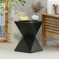 Modern Prismatic Grain Side Table With Symmetrical Design For Stylish Home Decor