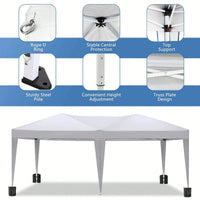 10x20 Portable Outdoor Pop-Up Canopy Tent With Removable Sidewalls, Carry Bag & Weight Bags For Party And Event