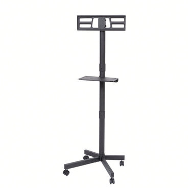Height Adjustable Rolling TV Stand with Media Shelf for 23-60 Inch TVs Supports 55lbs Max VESA 400x400mm