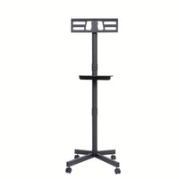 Height Adjustable Rolling TV Stand with Media Shelf for 23-60 Inch TVs Supports 55lbs Max VESA 400x400mm