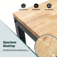 48" Adjustable Heavy-Duty Garage Workbench With Metal Wheels - Sturdy Rubber Wood Shop Table For Over 2000 Lbs Weight Capacity