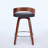 Set Of 2 Swivel Bar Stools With Low Back - Comfortable Wood Bar Chairs With Soft Cushion Seat - 25-Inch Height For Kitchen Or Home Bar