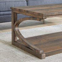 Stylish Solid Wood 23.8-Inch Modern Coffee Table With Storage For Living Room, Kitchen, And Apartment - Unique Shape Center Table