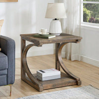 Stylish Solid Wood 23.8-Inch Modern Coffee Table With Storage For Living Room, Kitchen, And Apartment - Unique Shape Center Table