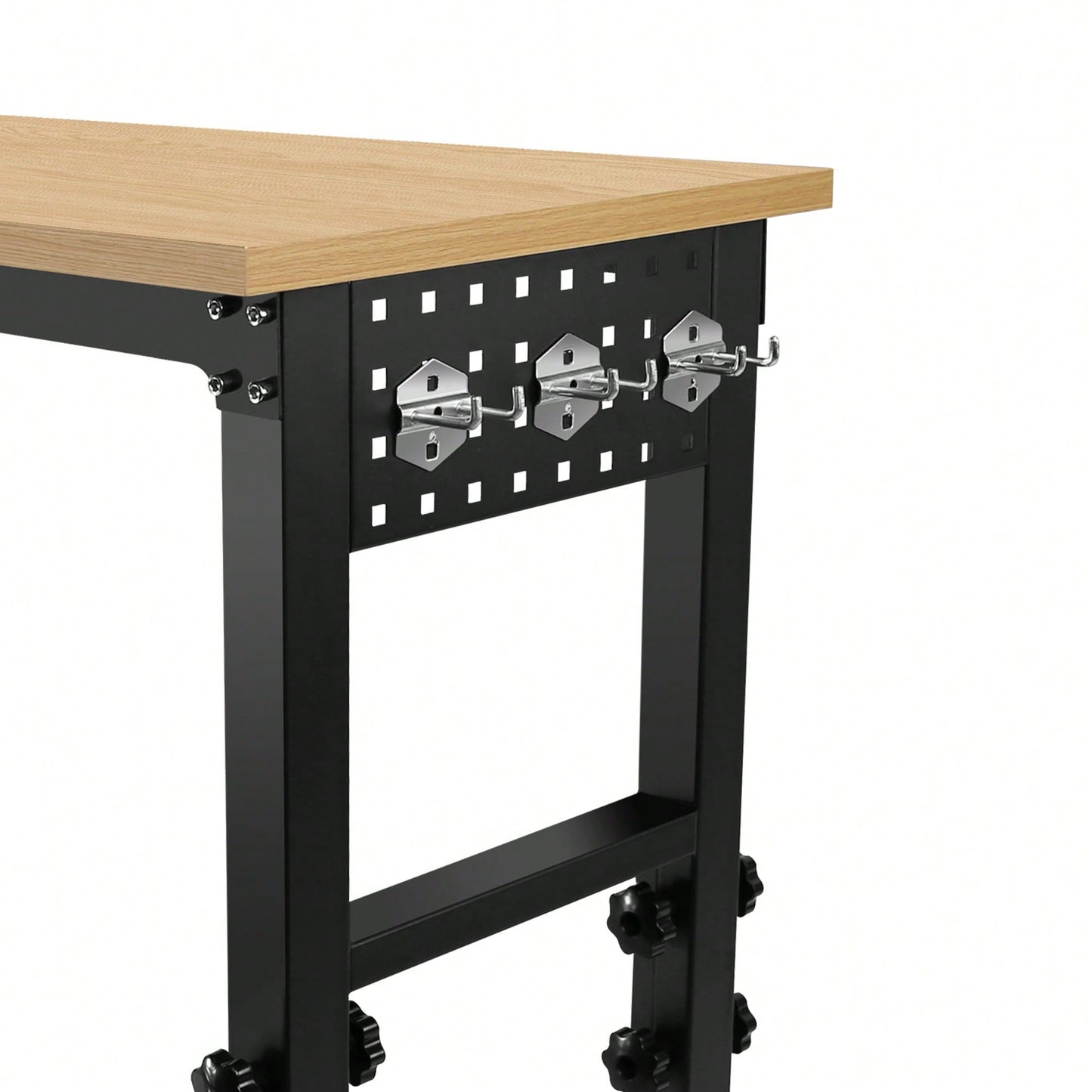 Versatile Adjustable Workbench With Power Outlet - Heavy-Duty Hardwood Design For Workshop, Office, Garage, And Home Use