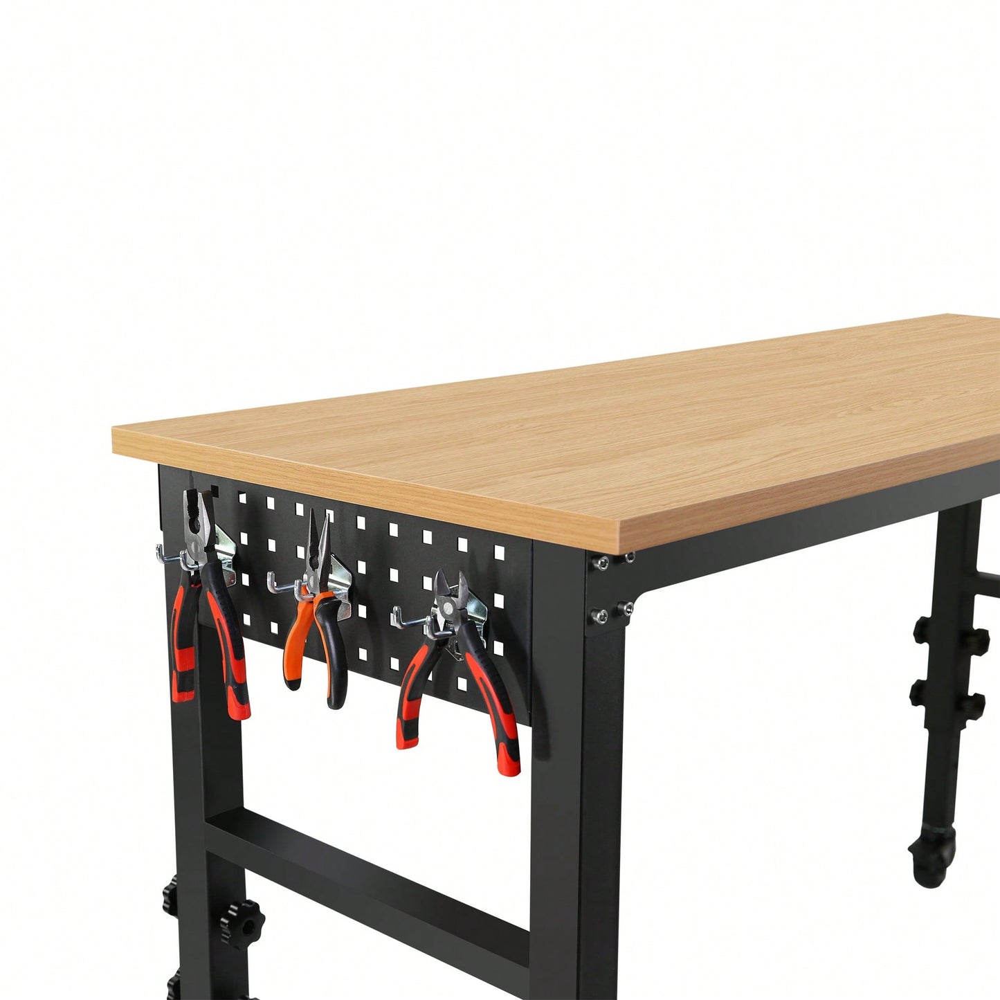 Heavy-Duty 60x24 Adjustable Rolling Workbench with Power Outlet and Wheels for Garage Office Workshop Home