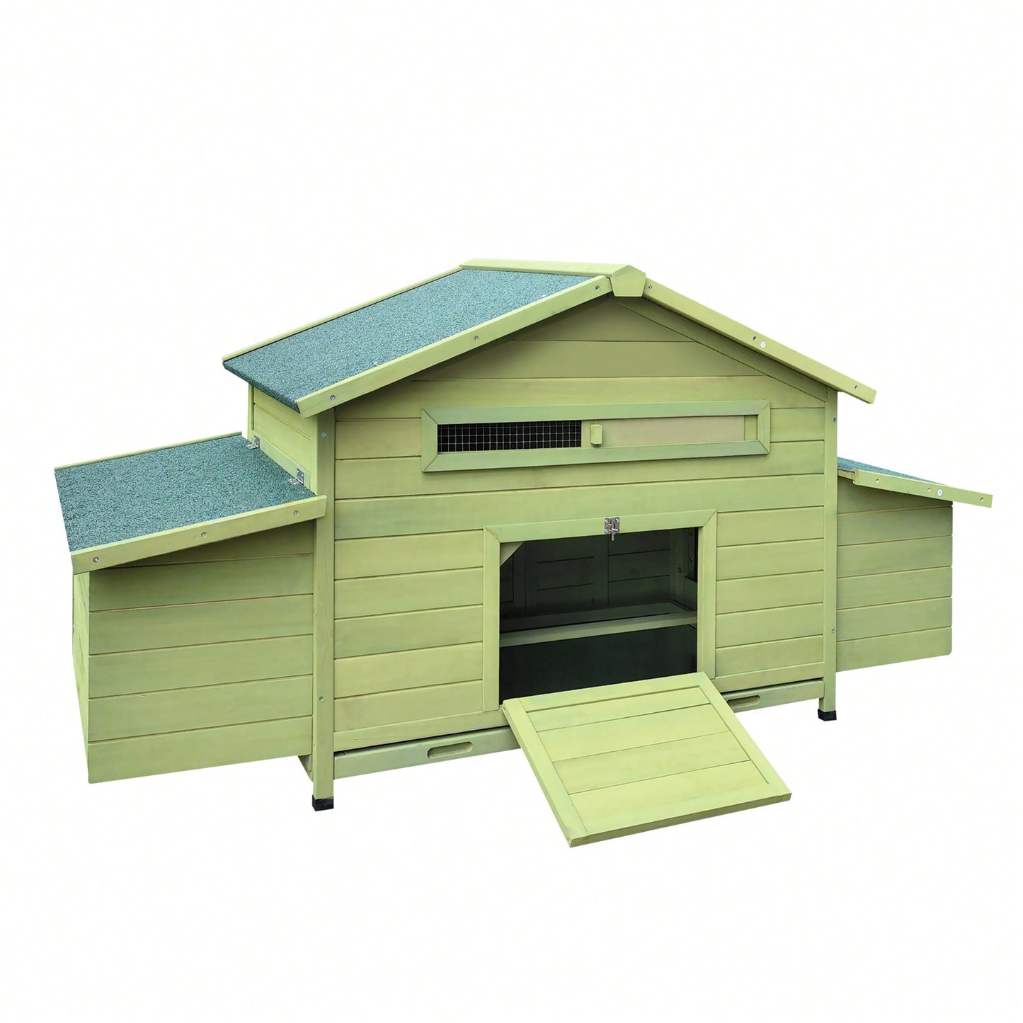 Spacious Outdoor Wooden Chicken Coop With Dual Nesting Boxes And Free-Range Access Doors For Happy Hens