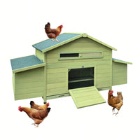 Spacious Outdoor Wooden Chicken Coop With Dual Nesting Boxes And Free-Range Access Doors For Happy Hens