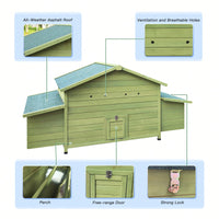 Spacious Outdoor Wooden Chicken Coop With Dual Nesting Boxes And Free-Range Access Doors For Happy Hens