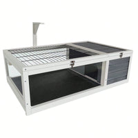 39.5 Inch Indoor Turtle Habitat Wooden Reptile Cage for Lizards Geckos with Waterproof Tray Light Support Acrylic Window
