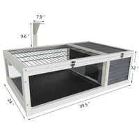 39.5 Inch Indoor Turtle Habitat Wooden Reptile Cage for Lizards Geckos with Waterproof Tray Light Support Acrylic Window