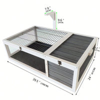 39.5 Inch Indoor Turtle Habitat Wooden Reptile Cage for Lizards Geckos with Waterproof Tray Light Support Acrylic Window