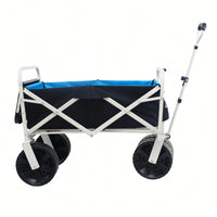 Multi-Purpose Folding Garden & Beach Cart For Shopping And Outdoor Use - Versatile White Design