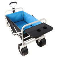 Multi-Purpose Folding Garden & Beach Cart For Shopping And Outdoor Use - Versatile White Design