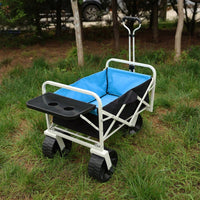 Multi-Purpose Folding Garden & Beach Cart For Shopping And Outdoor Use - Versatile White Design