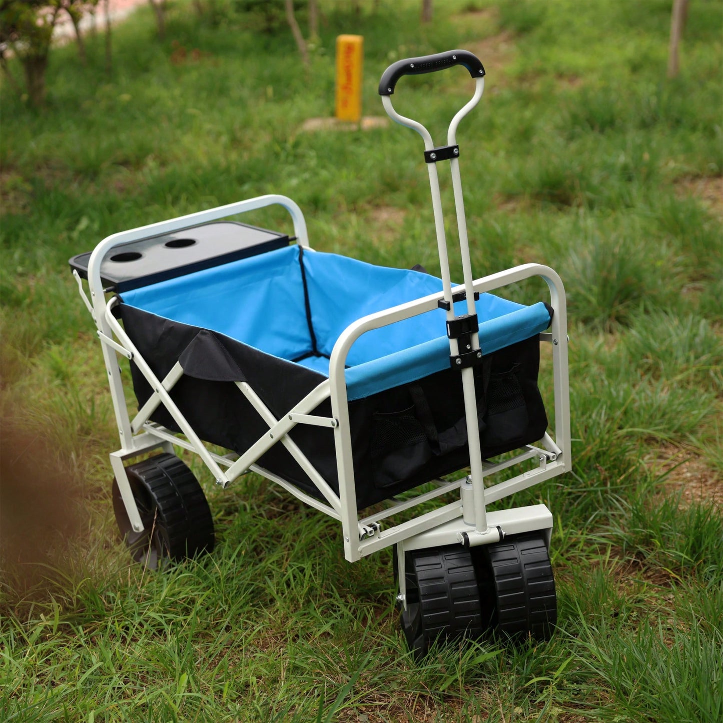 Multi-Purpose Folding Garden & Beach Cart For Shopping And Outdoor Use - Versatile White Design