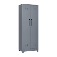 Tall Lockable Metal Storage Cabinet for Cleaning Tools Brooms and Supplies Ideal for Kitchen Pantry Office and Workshop