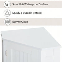 Modern Triangle Corner Bathroom Cabinet With Adjustable Shelf - Black MDF Storage Solution
