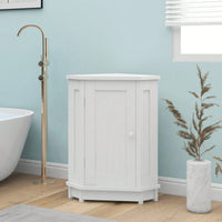 Modern Triangle Corner Bathroom Cabinet With Adjustable Shelf - Black MDF Storage Solution