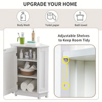 Modern Triangle Corner Bathroom Cabinet With Adjustable Shelf - Black MDF Storage Solution