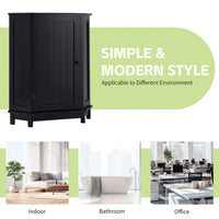 Modern Triangle Corner Bathroom Cabinet With Adjustable Shelf - Black MDF Storage Solution