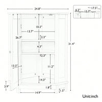 Modern Triangle Corner Bathroom Cabinet With Adjustable Shelf - Black MDF Storage Solution