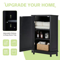 Modern Triangle Corner Bathroom Cabinet With Adjustable Shelf - Black MDF Storage Solution