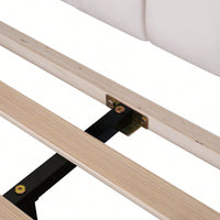 Floral Velvet Upholstered Queen Size Platform Bed In Bean Paste Red