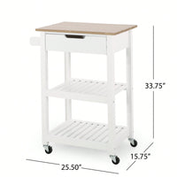 Versatile Wooden Kitchen Cart With Storage And Wheels For Easy Mobility