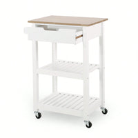 Versatile Wooden Kitchen Cart With Storage And Wheels For Easy Mobility