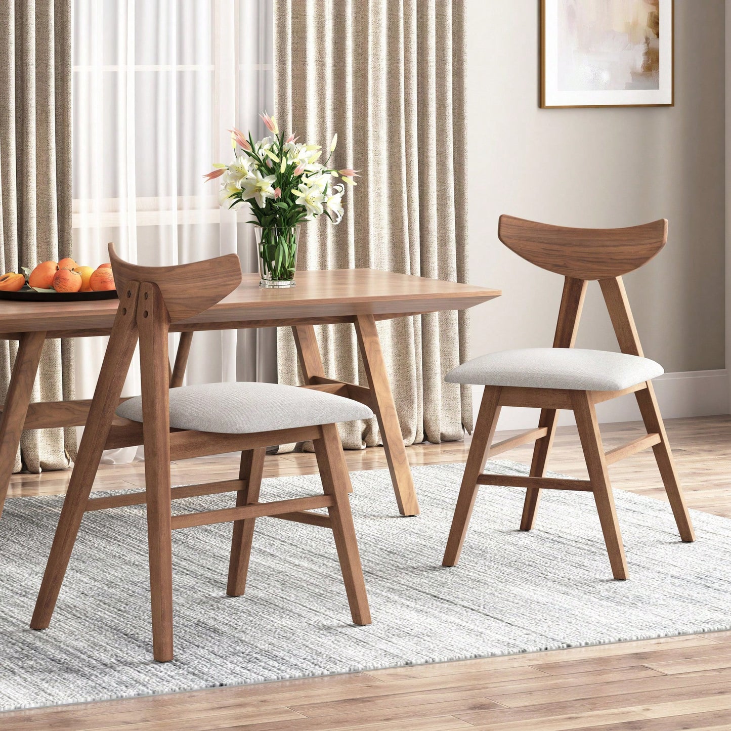 Stylish Set Of 2 Modern Dining Chairs For Elegant Home Decor