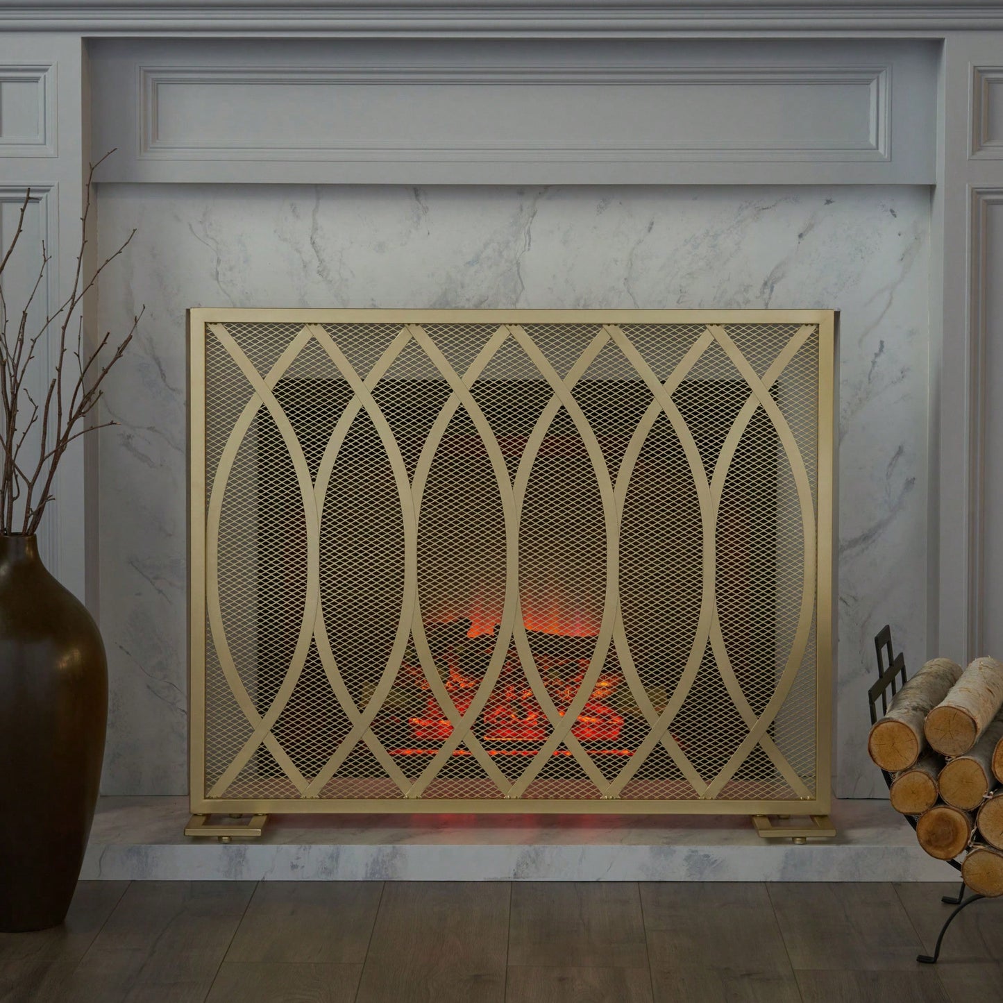 Stylish Fire Screen For Home Safety And Elegance – Decorative & Functional Fireplace Guard