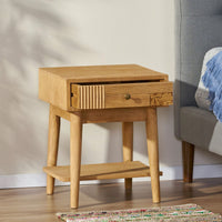 Stylish Modern Nightstand With Drawer And Open Shelf For Bedroom Storage